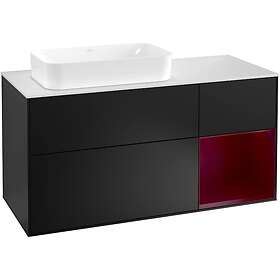 Villeroy & Boch Tvättställsskåp Finion med 3 Lådor Hylla och Bänkskiva för Ocentrerat Fristående G281HBPD