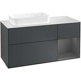 Villeroy & Boch Tvättställsskåp Finion med 3 Lådor Hylla och Bänkskiva för Ocentrerat Fristående F281GKHG