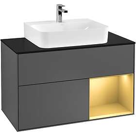 Villeroy & Boch Tvättställsskåp Finion med 2 Lådor Hylla och Bänkskiva för Centrerat G122HFGK