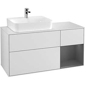 Villeroy & Boch Tvättställsskåp Finion med 3 Lådor Hylla och Bänkskiva för Ocentrerat G151GKMT