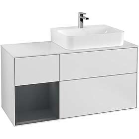 Villeroy & Boch Tvättställsskåp Finion med 3 Lådor Hylla och Bänkskiva för Ocentrerat G141HGMT