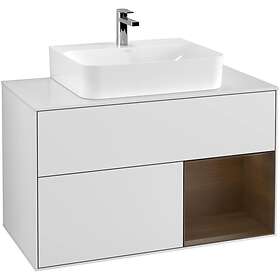 Villeroy & Boch Tvättställsskåp Finion med 2 Lådor Hylla och Bänkskiva för Centrerat F121GNMT
