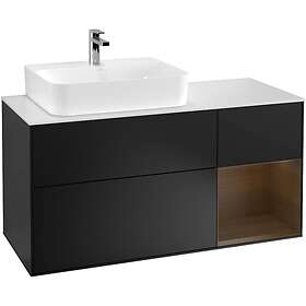 Villeroy & Boch Tvättställsskåp Finion med 3 Lådor Hylla och Bänkskiva för Ocentrerat F151GNPD