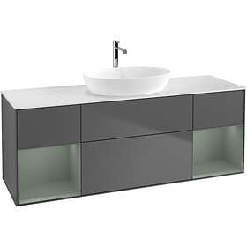 Villeroy & Boch Tvättställsskåp Finion med Två Hyllor och Bänkskiva för Fristående från Artis Collaro G861GMGK