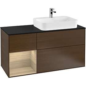 Villeroy & Boch Tvättställsskåp Finion med 3 Lådor Hylla och Bänkskiva för Ocentrerat Ytmonterat G392PCGN