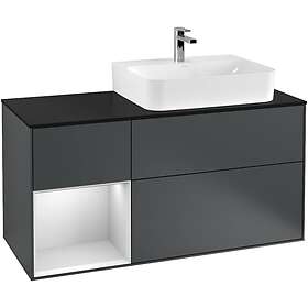 Villeroy & Boch Tvättställsskåp Finion med 3 Lådor Hylla och Bänkskiva för Ocentrerat F142MTHG