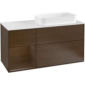 Villeroy & Boch Tvättställsskåp Finion med 3 Lådor Hylla och Bänkskiva för Ocentrerat Fristående G271GNGN