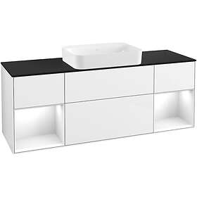 Villeroy & Boch Tvättställsskåp Finion med Två Hyllor och Bänkskiva för Fristående G742GFGF
