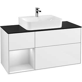 Villeroy & Boch Tvättställsskåp Finion med 3 Lådor Hylla och Bänkskiva för Centrerat F162MTGF