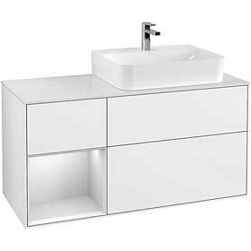 Villeroy & Boch Tvättställsskåp Finion med 3 Lådor Hylla och Bänkskiva för Ocentrerat G141MTGF