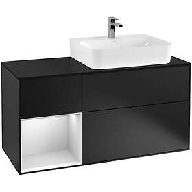Villeroy & Boch Tvättställsskåp Finion med 3 Lådor Hylla och Bänkskiva för Ocentrerat G142MTPD