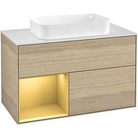 Villeroy & Boch Tvättställsskåp Finion med 2 Lådor Hylla och Bänkskiva för Fristående F241HFPC