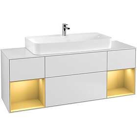 Villeroy & Boch Tvättställsskåp Finion med Två Hyllor och Bänkskiva för Centrerat G211HFMT