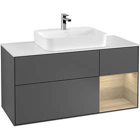 Villeroy & Boch Tvättställsskåp Finion med 3 Lådor Hylla och Bänkskiva för Ytmonterat F421PCGK