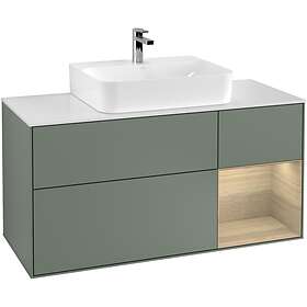 Villeroy & Boch Tvättställsskåp Finion med 3 Lådor Hylla och Bänkskiva för Centrerat F171PCGM