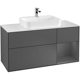 Villeroy & Boch Tvättställsskåp Finion med 3 Lådor Hylla och Bänkskiva för Ytmonterat F421GKGK