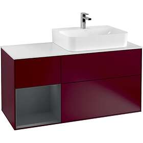 Villeroy & Boch Tvättställsskåp Finion med 3 Lådor Hylla och Bänkskiva för Ocentrerat F141HGHB