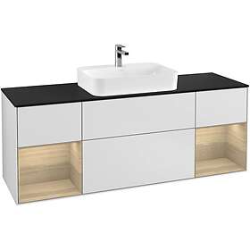 Villeroy & Boch Tvättställsskåp Finion med Två Hyllor och Bänkskiva för Ytmonterat G452PCMT