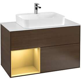 Villeroy & Boch Tvättställsskåp Finion med 2 Lådor Hylla och Bänkskiva för Ytmonterat F361HFGN