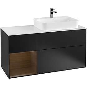 Villeroy & Boch Tvättställsskåp Finion med 3 Lådor Hylla och Bänkskiva för Ocentrerat Ytmonterat F391GNPD