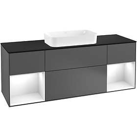 Villeroy & Boch Tvättställsskåp Finion med Två Hyllor och Bänkskiva för Fristående F332GFGK