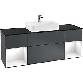 Villeroy & Boch Tvättställsskåp Finion med Två Hyllor och Bänkskiva för Ytmonterat F452GFHG