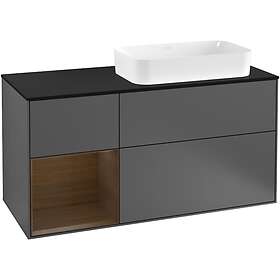 Villeroy & Boch Tvättställsskåp Finion med 3 Lådor Hylla och Bänkskiva för Ocentrerat Fristående F272GNGK