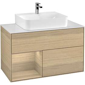 Villeroy & Boch Tvättställsskåp Finion med 2 Lådor Hylla och Bänkskiva för Centrerat G111PCPC