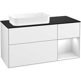 Villeroy & Boch Tvättställsskåp Finion med 3 Lådor Hylla och Bänkskiva för Ocentrerat Fristående F692MTGF