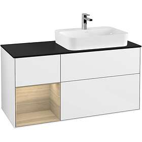 Villeroy & Boch Tvättställsskåp Finion med 3 Lådor Hylla och Bänkskiva för Ocentrerat Ytmonterat F392PCGF
