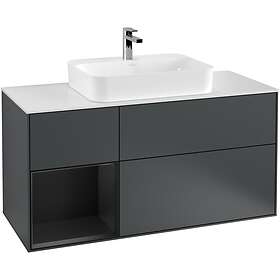 Villeroy & Boch Tvättställsskåp Finion med 3 Lådor Hylla och Bänkskiva för Ytmonterat F411PDHG