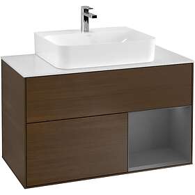 Villeroy & Boch Tvättställsskåp Finion med 2 Lådor Hylla och Bänkskiva för Centrerat F121GKGN