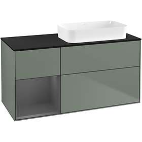 Villeroy & Boch Tvättställsskåp Finion med 3 Lådor Hylla och Bänkskiva för Ocentrerat Fristående G682GKGM