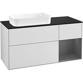 Villeroy & Boch Tvättställsskåp Finion med 3 Lådor Hylla och Bänkskiva för Ocentrerat Fristående G282GKMT