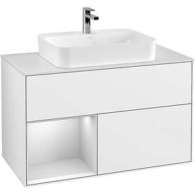 Villeroy & Boch Tvättställsskåp Finion med 2 Lådor Hylla och Bänkskiva för Ytmonterat F361MTGF