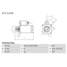 Bosch Startmotor 0 986 021 620