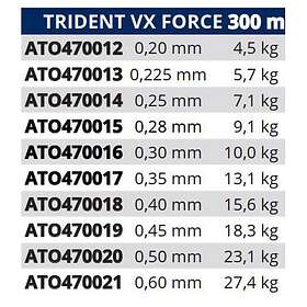 Tortue Trident Vx Force Monofilament 300 M Durchsichtig 0,250 mm