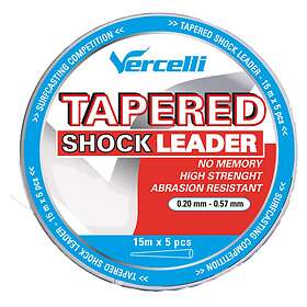 Vercelli Tapered Shock Leader 15 M 5 Units Durchsichtig 0,200-0,570 mm