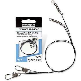 Zebco Trophy Steel Trace 1x7 Rolling Steel Line 6kg Svart 25 cm