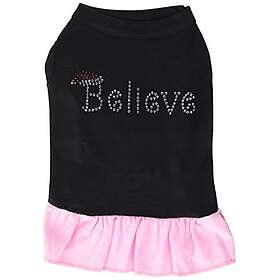 Believe strass husdjursklänning, 16-inch, Black/Pink