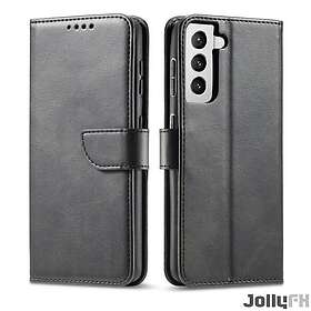 JollyFX Magnetfodral elegant fodral skal med flik och stativfunktion för Galaxy S22 Ultra Svart