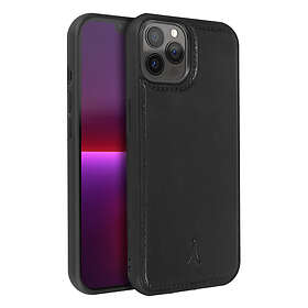 Styvt iPhone 13 Pro-fodral i äkta läder Toppstickad finish Black