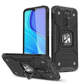 Wozinsky Ring Armor Case Kickstand Tough Robust Skal till Xiaomi Redmi 10X 4G / Xiaomi Redmi Note 9 Svart