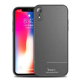 iPaky Carbon Fiber flexibelt skydd TPU fodral till iPhone XR Grå