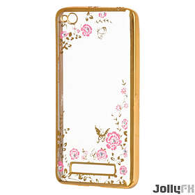 Bloomy Väska Stilfull TPU Gel Väska Blomma Skydd Xiaomi Redmi 4X Guld