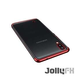 JollyFX Clear Color Case Gel TPU Electroplating frame Cover för Galaxy A10 Röd