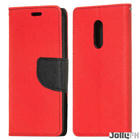 Fancy Case Flip Book Cover Wallet Fodral med Stativ Funktion för Xiaomi Redmi Note 4 (MediaTek) Röd