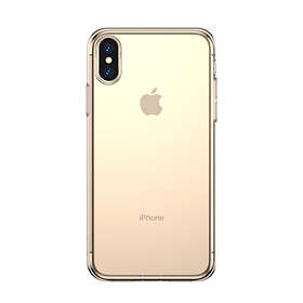 Simplicity Gel TPU-fodral Flexibelt skal med dammplugg för iPhone XS Max Genomskinligt Guld