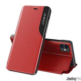 Eco Leather View Case ett elegant fodral med flik och stativfunktion för iPhone 13 Röd