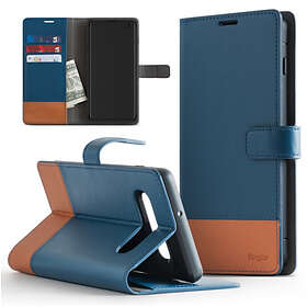 Plånbok 2in1 Läder Telefonväska och Handväska med Kortplatshållare Samsung Galaxy S10 Blå